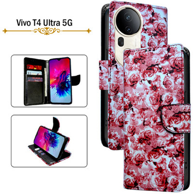 PARGO Flip Cover for Vivo T4 Ultra 5G(Red, Pack of: 1)