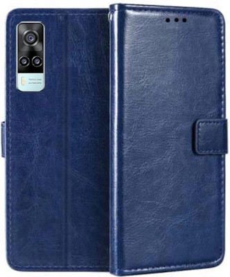 MOBILOVE Flip Cover for Vivo Y51 | Vivo Y31 | Vivo Y51A | Vivo Y53s | Leather Finish With Magnetic Closer(Blue, Dual Protection, Pack of: 1)