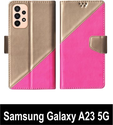 SScase Flip Cover for Samsung Galaxy A23 5G Multicolor(Pink, Shock Proof, Pack of: 1)