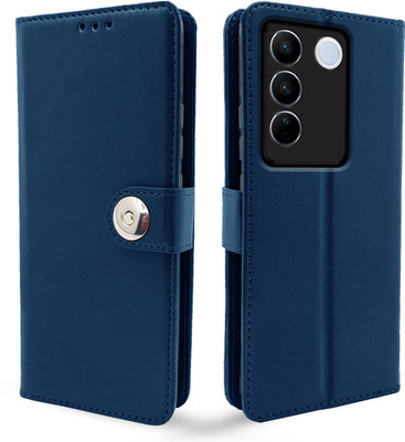 Pikkme Flip Cover for Vivo V27 5G, Vivo V27 Pro 5G(Blue, Cases with Holder, Pack of: 1)