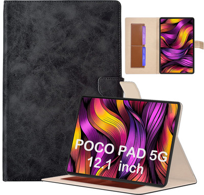 PUNAK Flip Cover for Poco pad 5g, Poco pad 5g 12.1 inch, Poco pad 12.1 inch(Black, Shock Proof, Pack of: 1)