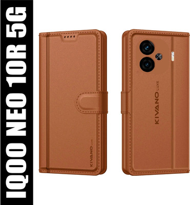 KIVANO LUXE Flip Cover for iQOO Neo 10R 5G(Brown, Magnetic Case, Pack of: 1)
