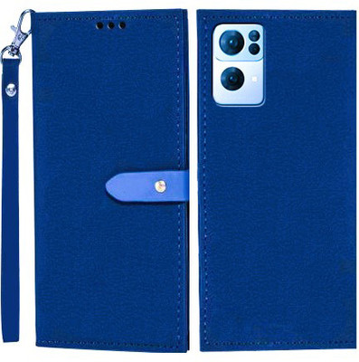 Wynhard Flip Cover for OPPO Reno7 Pro 5G(Blue, Grip Case, Pack of: 1)