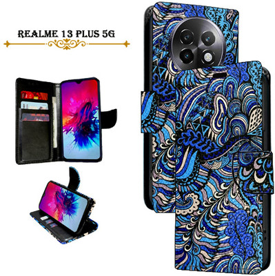 Asmart Flip Cover for Realme 13 Plus 5G(Blue, Pack of: 1)