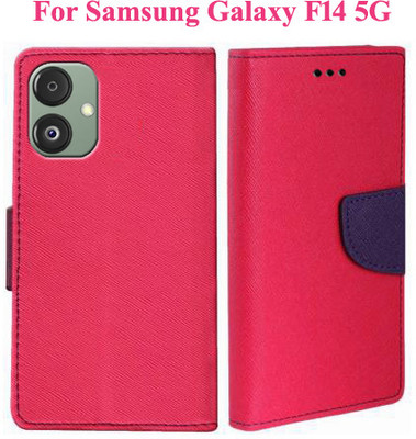 Wristlet Flip Cover for Samsung Galaxy F14 5G(Pink, Cases with Holder, Pack of: 1)