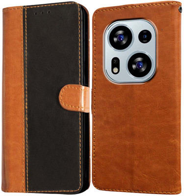 Casotec Flip Cover for Tecno Phantom X2 5G(Brown, Pack of: 1)