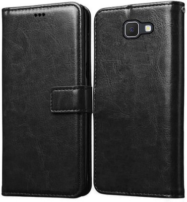 AKSP Flip Cover for Samsung Galaxy J7 Prime Designer Button & Inbuilt Pockets & Stand(Black, Magnetic Case, Pack of: 1)