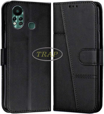 Trap Premium Flip Cover Flip Cover for Infinix Hot 11S(Black, Cases with Holder, Pack of: 1)