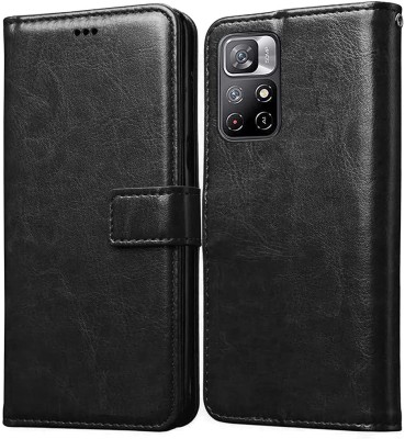 AmericHome Flip Cover for Redmi Note 11T 5G, Mi Redmi Note 11T 5G, Poco M4 Pro 5G(Black, Dual Protection, Pack of: 1)
