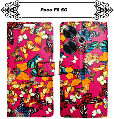 Asmart Flip Cover for Poco F6 5G(Pink, Pack of: 1)