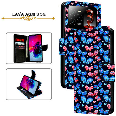 PARGO Flip Cover for Lava Agni 3 5G(Black, Pack of: 1)