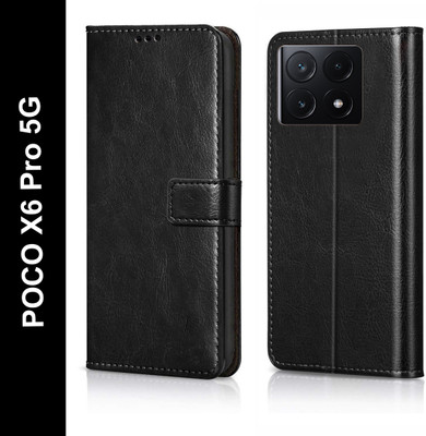 Cockcrow Flip Cover for POCO X6 Pro 5G(Black, Shock Proof, Pack of: 1)