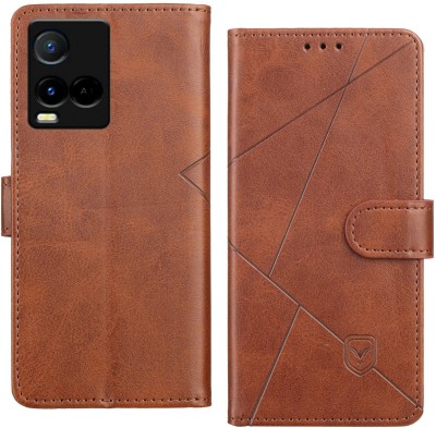 VIOK Flip Cover for Vivo Y21 | PU Leather | Foldable Stand & Pocket | Magnetic Closure(Brown, Card Holder, Pack of: 1)