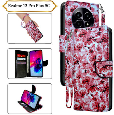 Cutemart Flip Cover for Realme 13 Pro Plus 5G(Red, Pack of: 1)