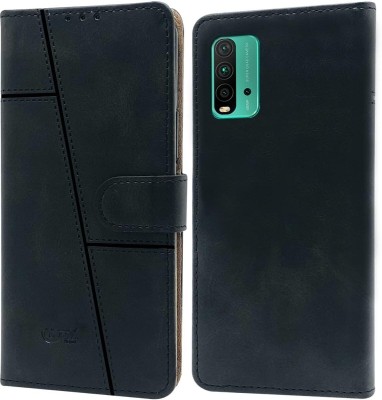spaziogold Flip Cover for Mi Redmi 9 Power(Premium Leather Material | Built-in Stand | Card Slots and Wallet)(Black, Dual Protection, Pack of: 1)