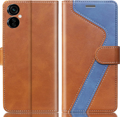 CYOR Flip Cover for TECNO CAMON 19 NEO(Brown, Blue, Dual Protection, Pack of: 1)