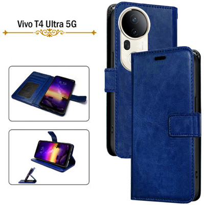 PARGO Flip Cover for Vivo T4 Ultra 5G(Blue, Pack of: 1)