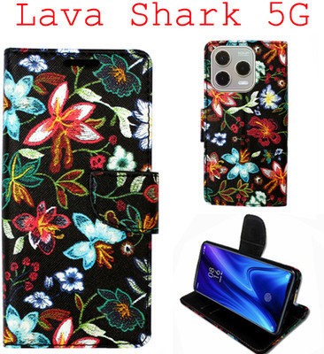 Mxkart Flip Cover for Lava Shark 5G(Black, Pack of: 1)