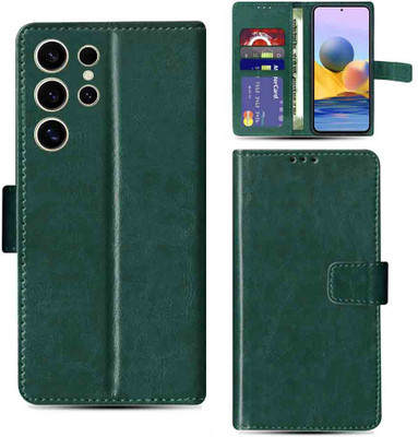 Kalua Mall Flip Cover for Samsung S24 Ultra 5G mobile flip cover | Samsung SM-S928BZTCINS mobile flip cover | Green(Green, Magnetic Case, Pack of: 1)