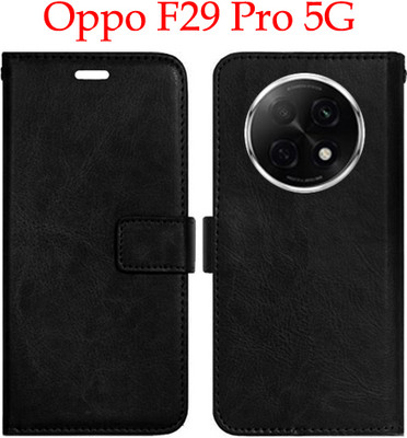 Mxkart Flip Cover for Oppo F29 Pro 5G(Black, Pack of: 1)