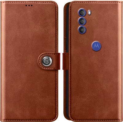 PikTrue Flip Cover for Motorola G51 5G(Brown, Dual Protection, Pack of: 1)