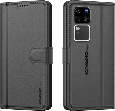 KIVANO LUXE Flip Cover for Vivo V30 Pro 5G / Vivo V30 5G(Black, Magnetic Case, Pack of: 1)
