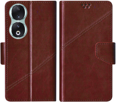 SBMS Flip Cover for HONOR 90 5G Back Cover Case with Magnatic Closure(Brown, Shock Proof, Pack of: 1)