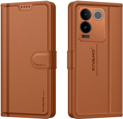 KIVANO LUXE Flip Cover for Vivo T2 Pro 5G / IQOO Z7 Pro 5G(Brown, Card Holder, Pack of: 1)