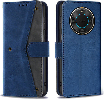 Autofocus Flip Cover for Lava Blaze 2 5G(Blue, Grey, Cases with Holder, Pack of: 1)