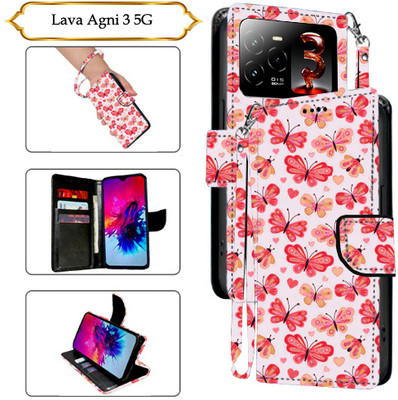 PARGO Flip Cover for Lava Agni 3 5G(Red, Pack of: 1)