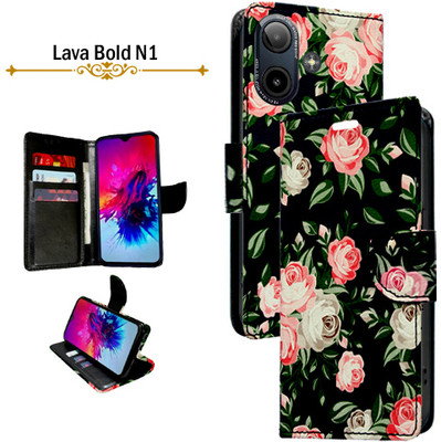 Cutemart Flip Cover for Lava Bold N1(Black, Pack of: 1)