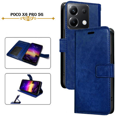 PARGO Flip Cover for Poco X6 Pro 5G(Blue, Pack of: 1)