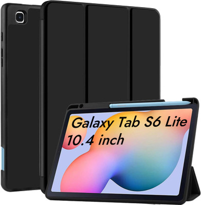 Robustrion Flip Cover for Samsung Galaxy Tab S6 Lite 10.4 inch(Black, Dual Protection, Pack of: 1)