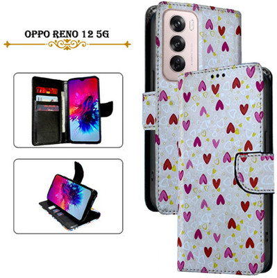 Asmart Flip Cover for OPPO Reno 12 5G(White, Pack of: 1)