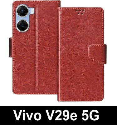 SScase Flip Cover for Vivo V29e 5G(Brown, Shock Proof, Pack of: 1)