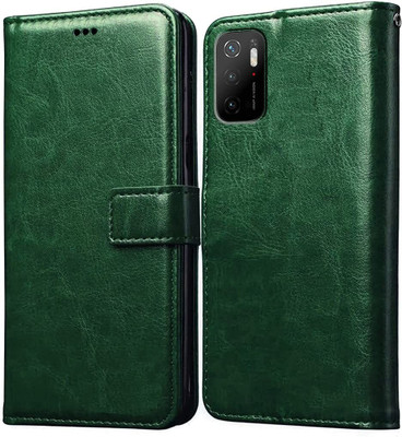 Takshiv Deal Flip Cover for Mi Poco M3 Pro 5G Redmi Note 10T 5G(Green, Dual Protection, Pack of: 1)