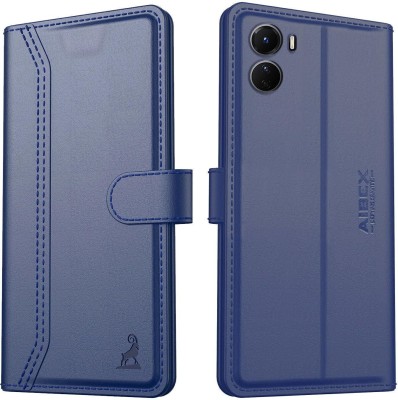 AIBEX Flip Cover for Vivo T2x 5G / Vivo Y56 5G / Vivo Y16 4G|Vegan PU Leather |Foldable Stand & Pocket(Blue, Cases with Holder, Pack of: 1)