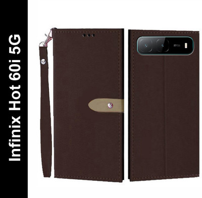 Wynhard Flip Cover for Infinix Hot 60i 5G(Brown, Grip Case, Pack of: 1)