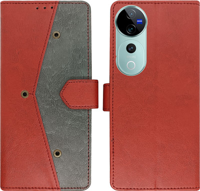 MyFlips Flip Cover for Vivo V40 Pro 5G(Red, Magnetic Case, Pack of: 1)