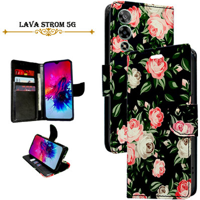 Cutemart Flip Cover for Lava Strom 5G(Black, Pack of: 1)