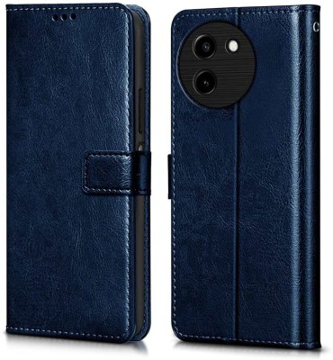 WOW Imagine Flip Cover for Vivo T3X 5G (Flexible | Leather Finish | Card Pockets Wallet & Stand(Blue, Magnetic Case)