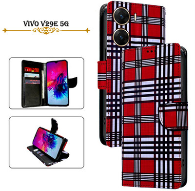 Cutemart Flip Cover for Vivo V29E 5G(Red, Pack of: 1)