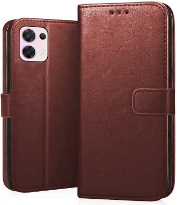 MobileMantra Flip Cover for Oppo Reno 8 5G | Leather Finish | Inside TPU with Card Pockets | Back Cover |(Brown, Shock Proof, Pack of: 1)