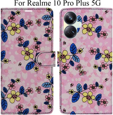 MAXSHAD Flip Cover for Realme 10 pro Plus 5G(Pink, Magnetic Case)