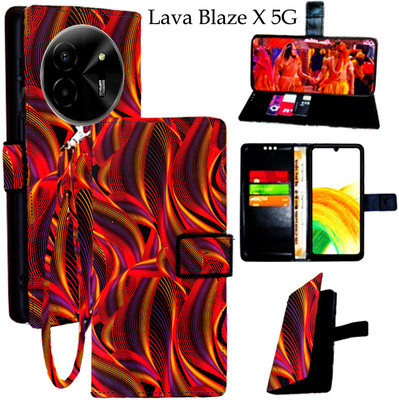 Mxkart Flip Cover for Lava Blaze X 5G(Red, Pack of: 1)