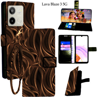 Mxkart Flip Cover for Lava Blaze 3 5G(Brown, Pack of: 1)