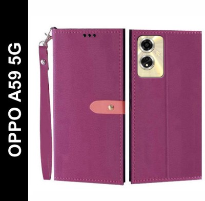 Wynhard Flip Cover for OPPO A59 5G(Pink, Grip Case, Pack of: 1)