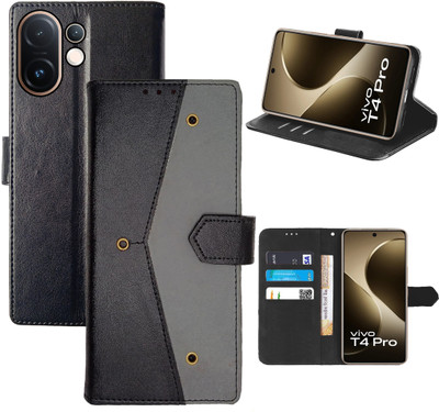 Aaghosh Flip Cover for Vivo T4 Pro 5G, Vivo V60 5G(Black, Shock Proof, Pack of: 1)