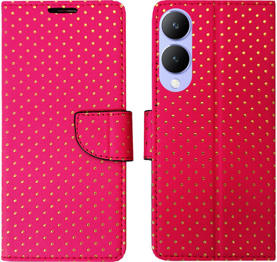 Dhar Flips Flip Cover for Vivo Y17s 4G(Pink, Magnetic Case, Pack of: 1)