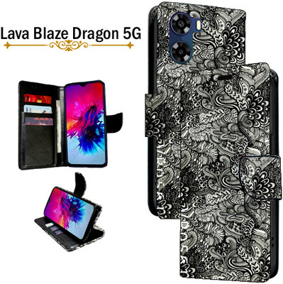 Cutemart Flip Cover for Lava Blaze Dragon 5G(Black, Pack of: 1)
